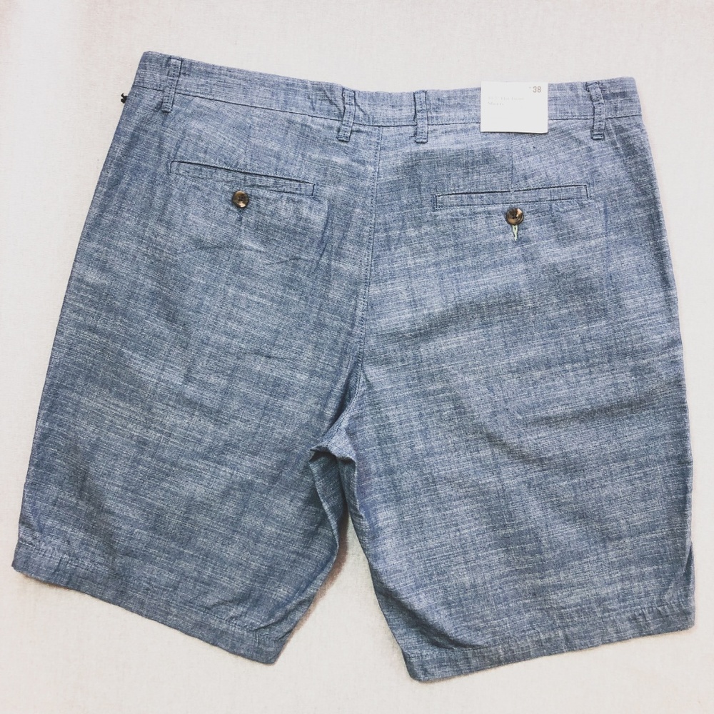 Geneva Blue Chambray Linden Flat Front Chino Short - Picture 4 of 8